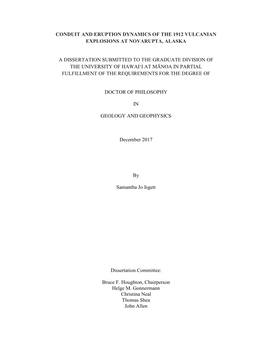 Conduit and Eruption Dynamics of the 1912 Vulcanian Explosions at Novarupta, Alaska