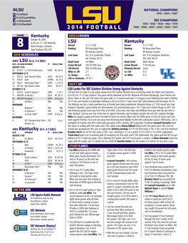 2014 FOOTBALL GAME Kentucky BREAKDOWN October 18, 2014 6:39 P.M