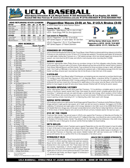 UCLA Baseball UCLA Sports Information U J.D