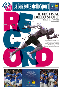 Il Festival Dello Sport Dall’11 Al 14 Ottobre