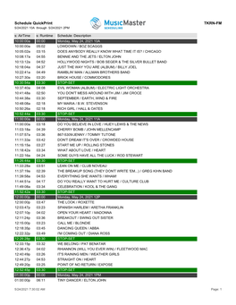 Schedule Quickprint TKRN-FM