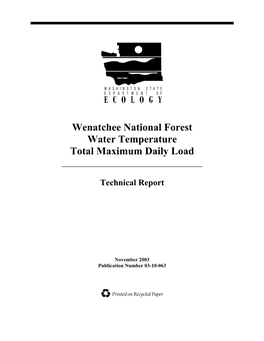 Wenatchee National Forest Water Temperature TMDL Technical Report