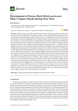 Development of Downy Birch (Betula Pubescens Ehrh.) Coppice Stands During Nine Years