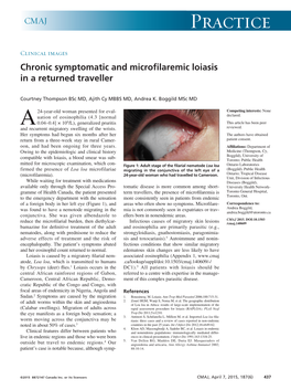 Chronic Symptomatic and Microfilaremic Loiasis in a Returned Traveller