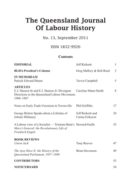The Queensland Journal of Labour History