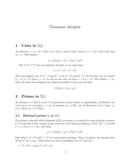 Gaussian Integers