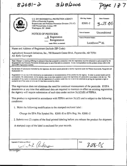 U.S. EPA, Pesticide Product Label, LOCKDOWN XL, 03/28/2006