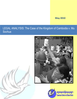 LEGAL ANALYSIS: the Case of the Kingdom of Cambodia V. Mu Sochua