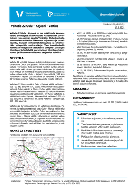 Valtatie 22 Oulu - Kajaani - Vartius 17.5.2021