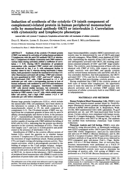 With Cytotoxicity and Lymphocyte Phenotype (Natural Killer Cell/Cytotoxic T Lymphocyte/Lymphokine-Activated Killer Cell/Mechanism of Cellular Cytotoxicity) DALE E