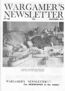 WARGAMER's NEWSLETTER NO 188 35 P NOVEMBER 1977