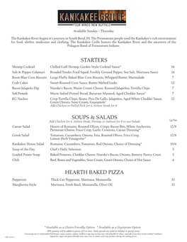 Starters Soups & Salads Hearth Baked Pizza