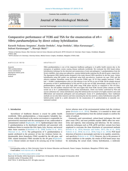 Journal of Microbiological Methods Comparative Performance of TCBS