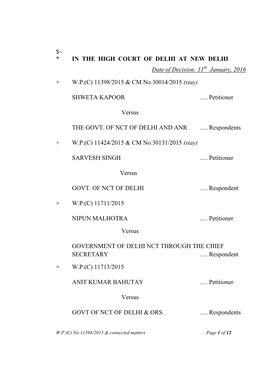 Plying of Four Wheeled Vehicles Delhi NCT High Court.Pdf