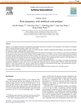 Term Pregnancy with Umbilical Cord Prolapse