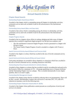 Annual Awards Criteria