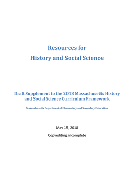 Supplement to the History and Social Science Curriculum Framework