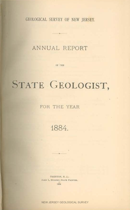 Annual Report of the State Geologist for the Year 1884