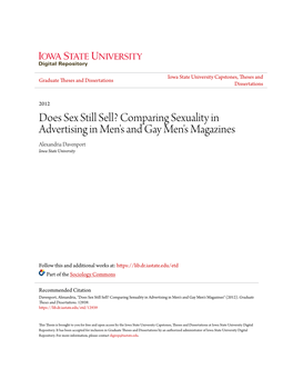 Comparing Sexuality in Advertising in Men's and Gay Men's Magazines Alexandria Davenport Iowa State University