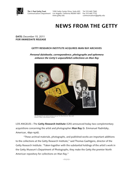 News from the Getty