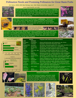 Pollination Needs and Promising Pollinators for Great Basin Forbs