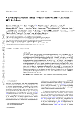 A Circular Polarisation Survey for Radio Stars with the Australian SKA Pathﬁnder