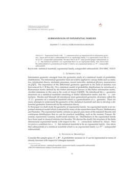 Statistical Manifold, Exponential Family, Autoparallel Submanifold