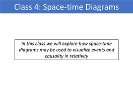 Class 4: Space-Time Diagrams