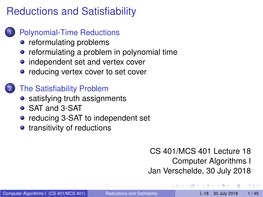 Reductions and Satisfiability