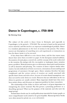 Dance in Copenhagen, C. 1750-1840