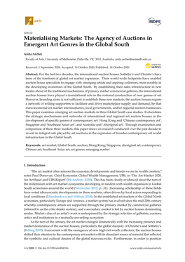 The Agency of Auctions in Emergent Art Genres in the Global South