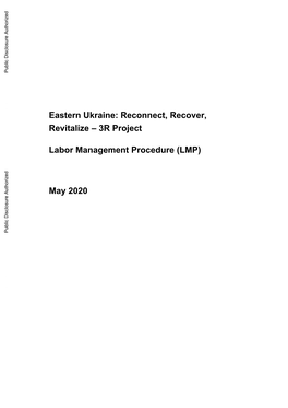 Eastern Ukraine: Reconnect, Recover, Revitalize – 3R Project