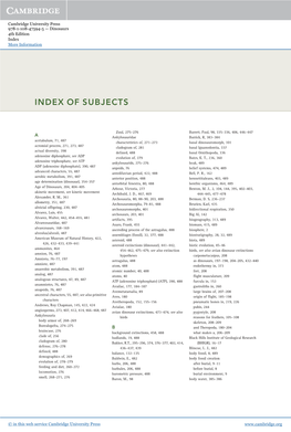 Index of Subjects