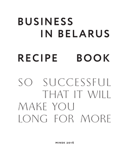 Business in Belarus Recipe Book