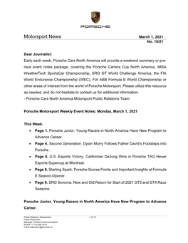 Motorsport News March 1, 2021 No