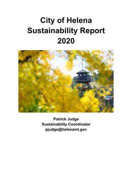 2020 City of Helena Annual Sustainability Report