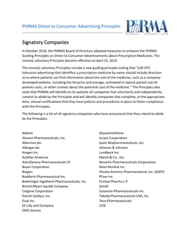 Signatory Companies