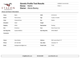 Genetic Test Results