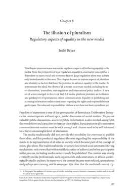 The Illusion of Pluralism. Regulatory Aspects of Equality in the New Media