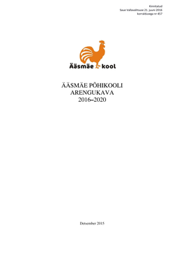 Ääsmäe Põhikooli Arengukava 2016–2020