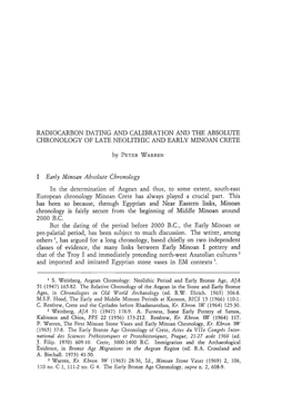 Radiocarbon Dating and Calibration and the Absolute Chronology of Late Neolithic and Early Minoan Crete