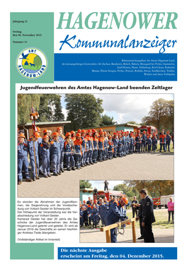 Jugendfeuerwehren Des Amtes Hagenow-Land Beenden Zeltlager