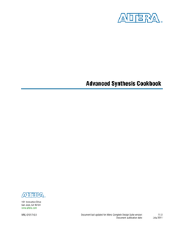 Advanced Synthesis Cookbook