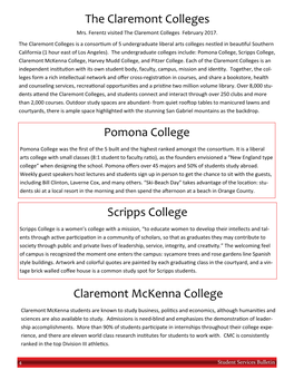 Pomona College the Claremont Colleges Scripps College