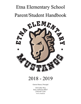 Etna Elementary School Parent/Student Handbook 2018