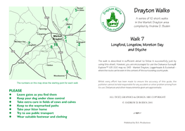 Drayton Walks D A529 6 a Series of 10 Short Walks S H P Ro P a P in the Market Drayton Area S H Betton R I Ir I H E S S U H R Compiled by Andrew D