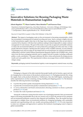 Innovative Solutions for Reusing Packaging Waste Materials in Humanitarian Logistics