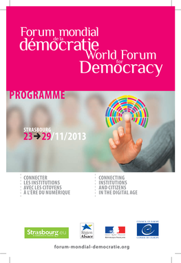 Forum Mondial De La Démocratie Strasbourg 2013