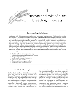 History and Role of Plant Breeding in Society