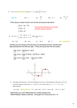 1 Think About a Linear Function and Its First and Second Derivative The